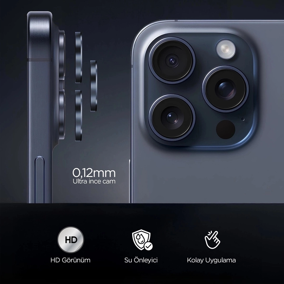 Phixi Premium Guard Serisi – iPhone 17 Uyumlu Kamera Lens Koruyucu