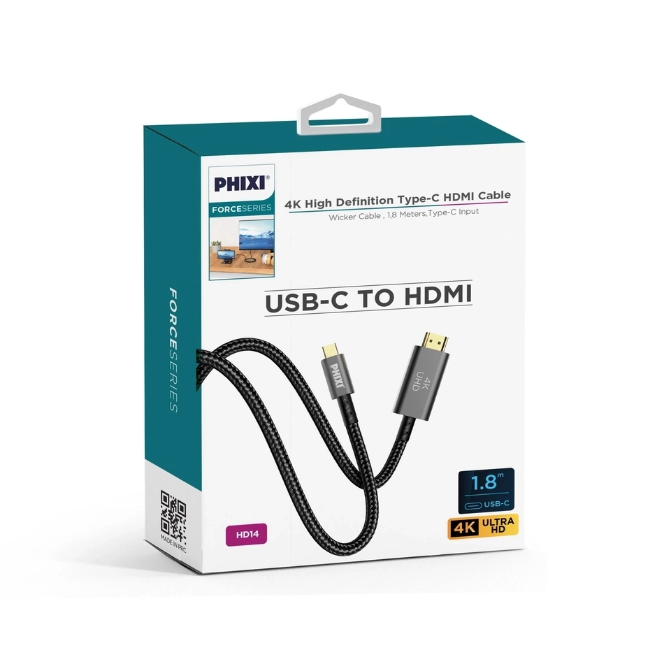 PHİXİ HD14 USB-C TO HDMI KABLO