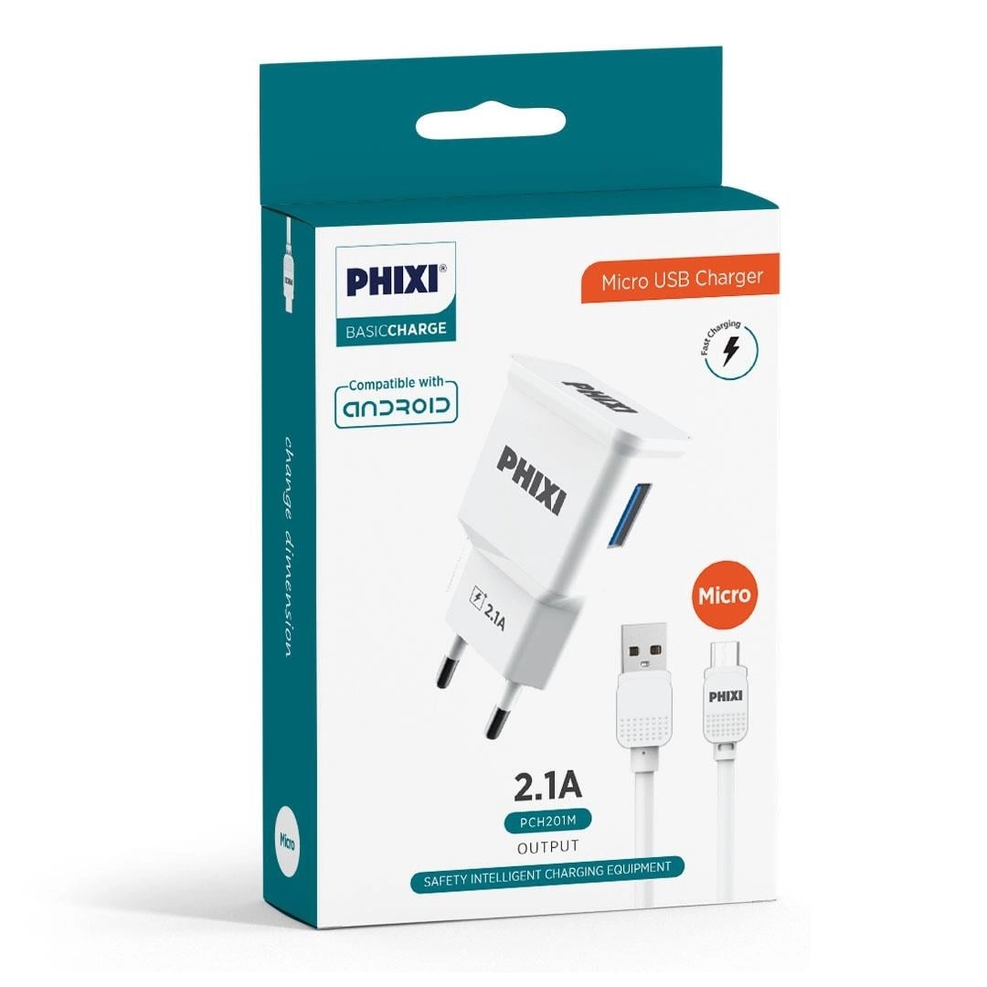 PHİXİ PCH301M 2.1A MİCRO USB ŞARJ ALETİ