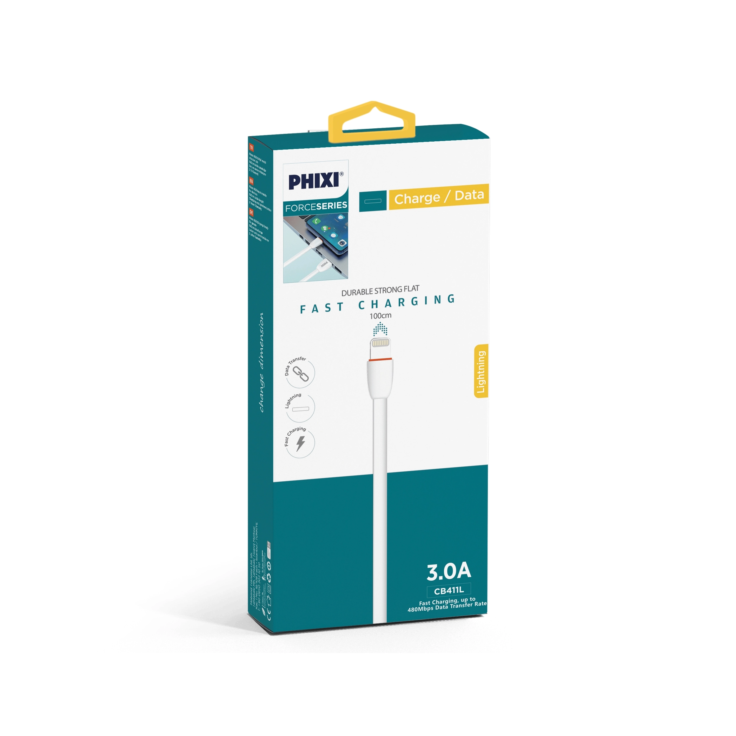 PHİXİ CB411L 3.0A LİGHTNİNG YASSI USB KABLO