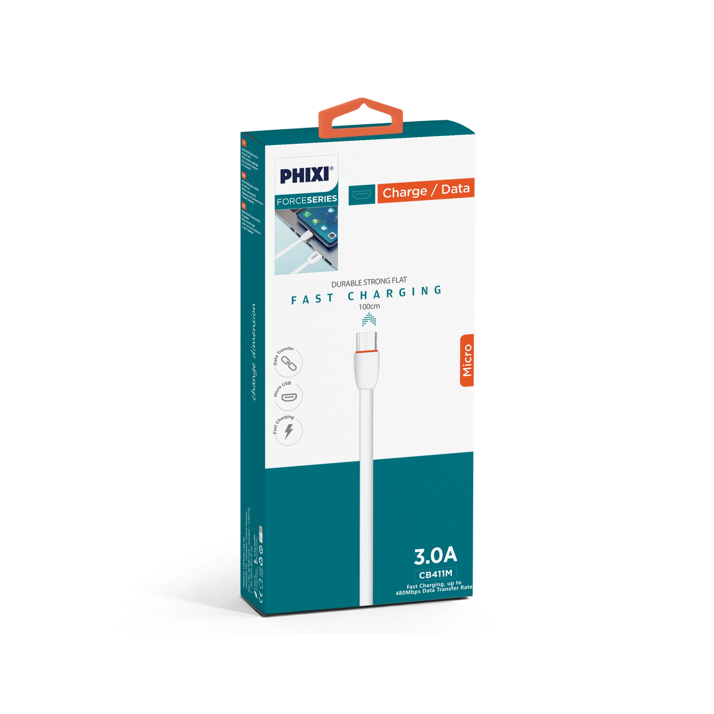 PHİXİ CB411M 3.0A MİCRO YASSI USB KABLO