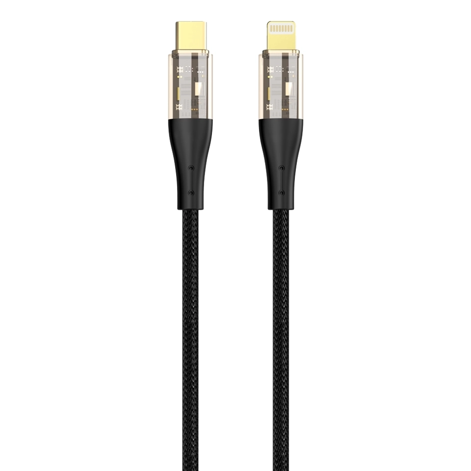 PHİXİ FORCE CB421L 30W ŞEFFAF METAL UÇ TYPE-C TO LİGHTNİNG KABLO