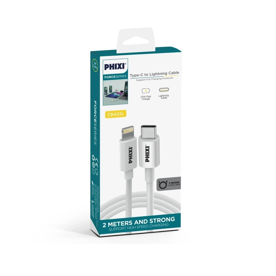 PHİXİ CB422L 2MT. TYPE-C TO LİGHTNİNG KABLO