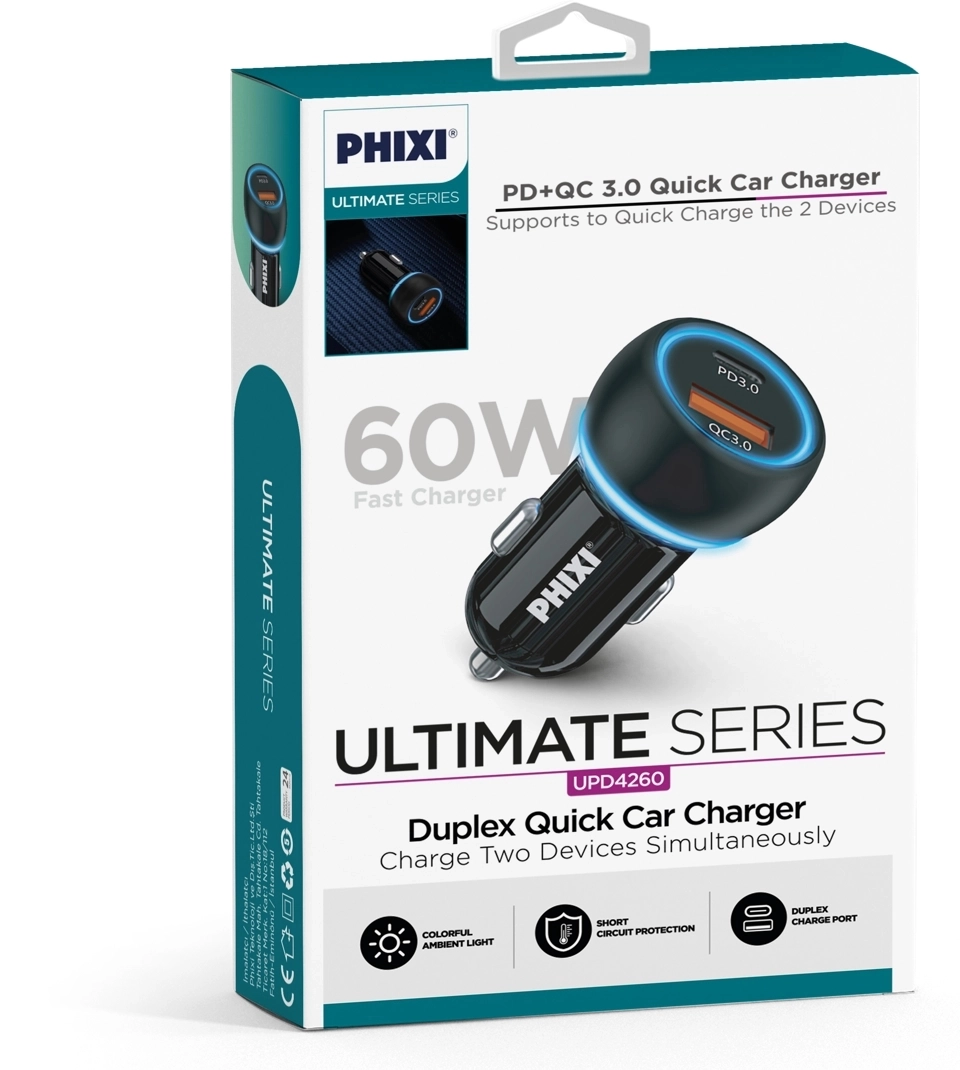 PHİXİ UPD4260 PD+QC 3.0 60W QUICK CHARGER