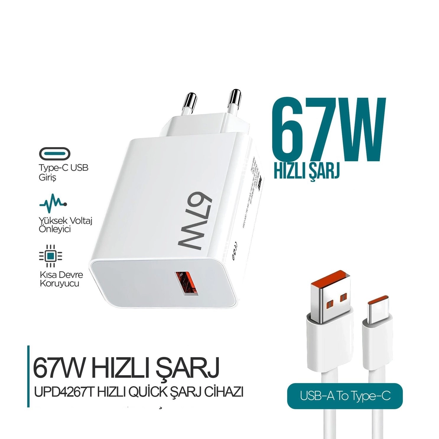 PHİXİ UPD4267 67W TYPE-C ŞARJ ALETİ
