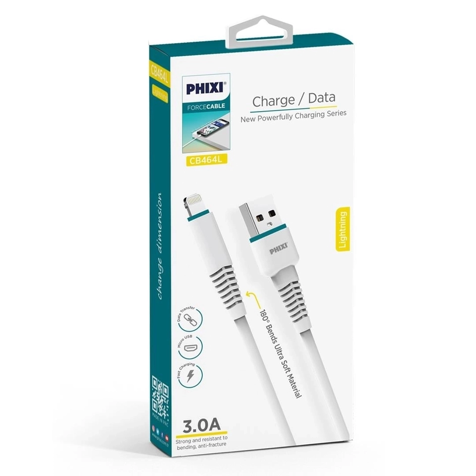 PHİXİ CB464L 3.0A ESNEK LİGHTNİNG USB KABLO