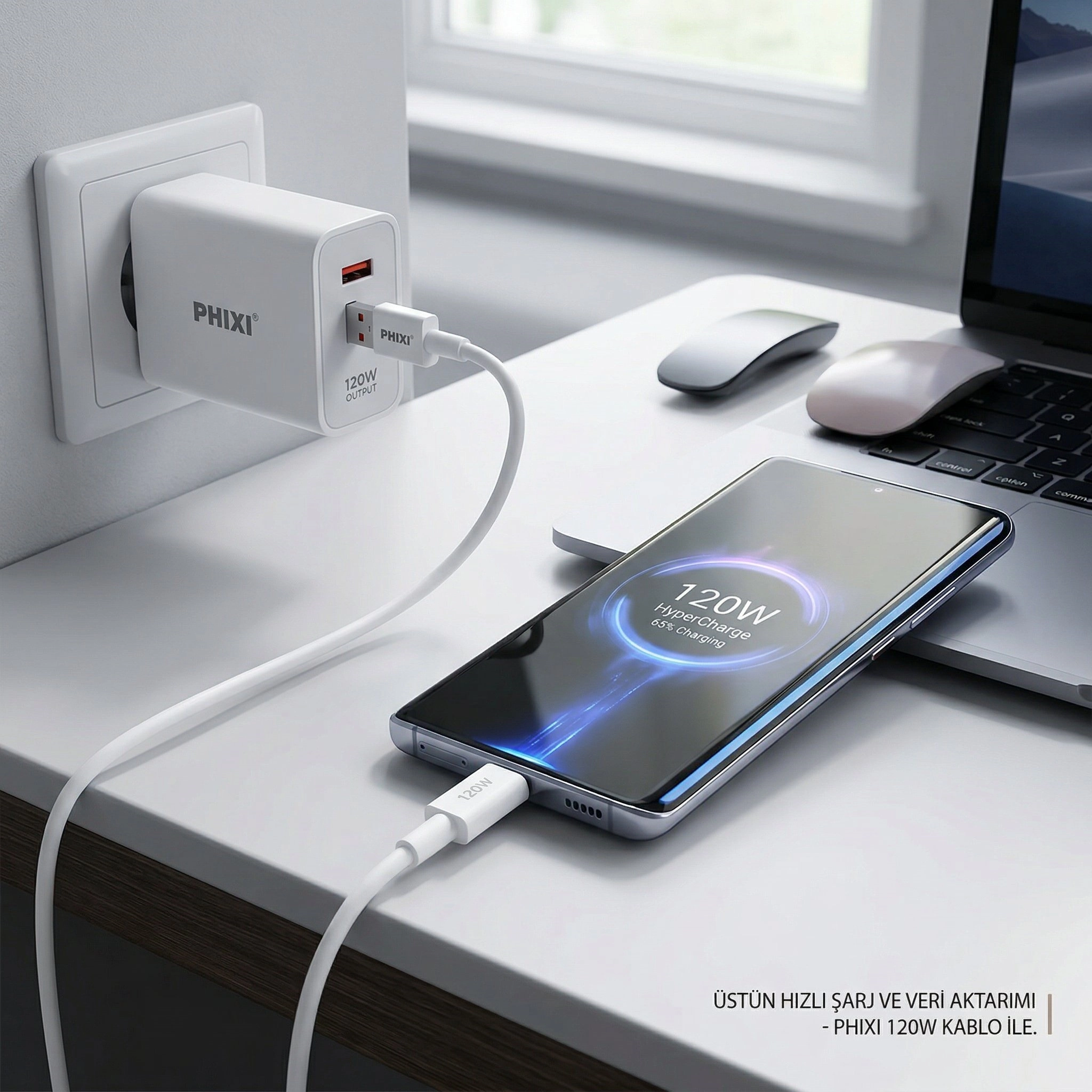 PHİXİ CB465 120W 6A USB-A TO USB-C KABLO
