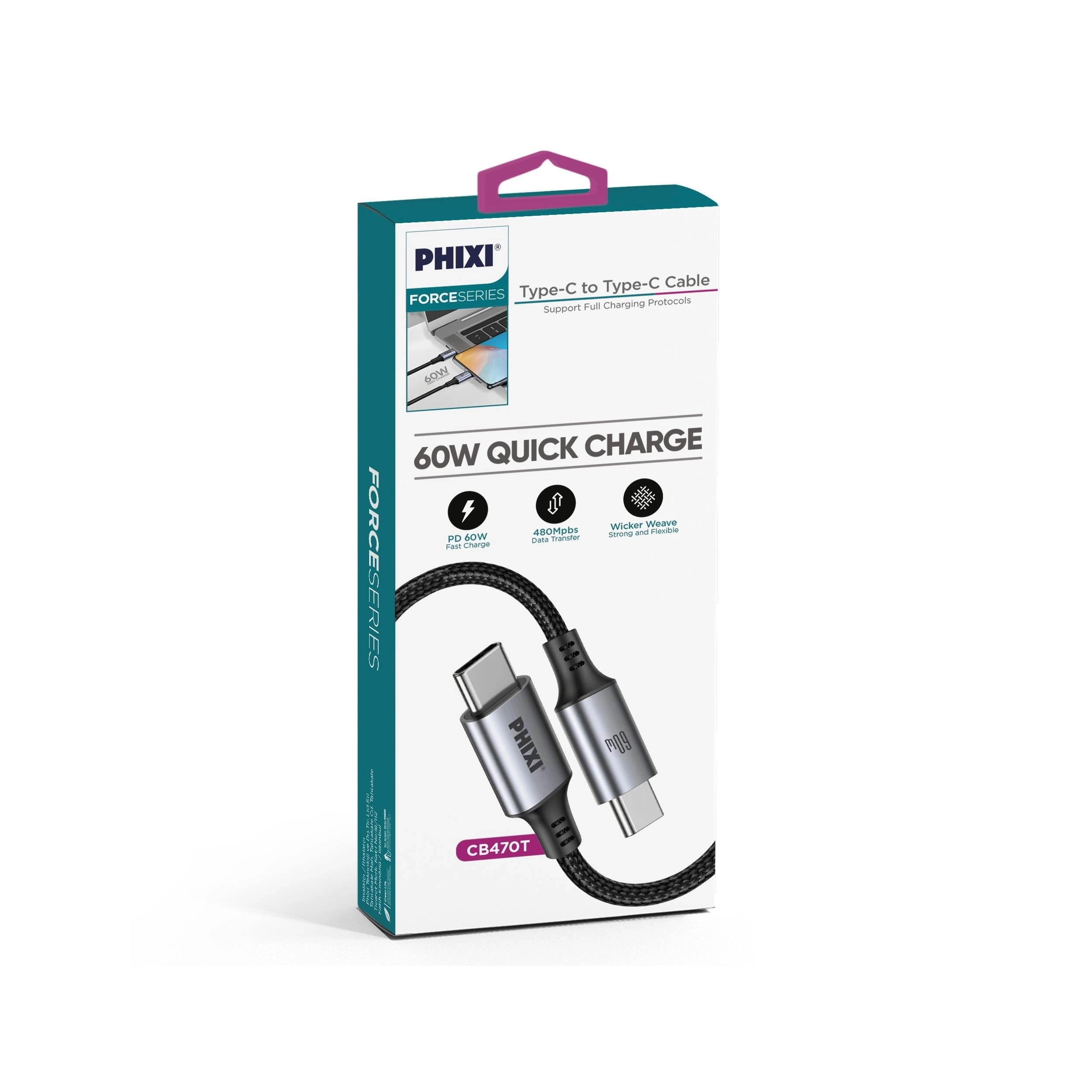 PHİXİ CB470T 60W TYPE-C TO TYPE-C KABLO