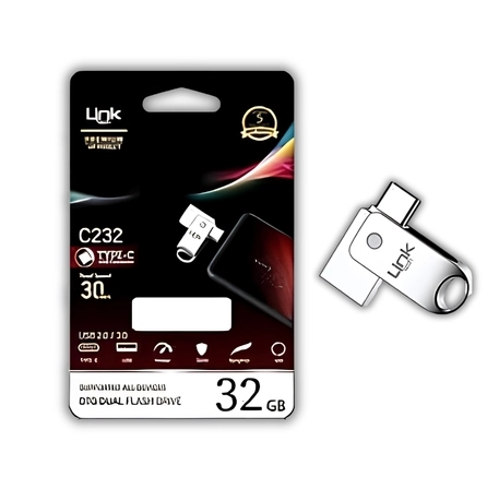 LİNK TECH C232 PREMİUM DUAL 90MB/S 32GB TYPE-C OTG FLASH BELLEK 