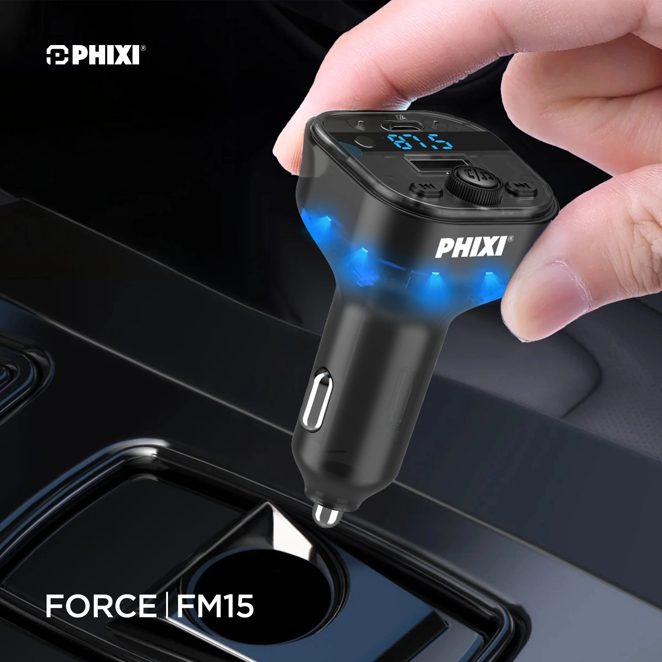 Phixi FM15 Transmıtter Wireless Radio Adapter Car Kit