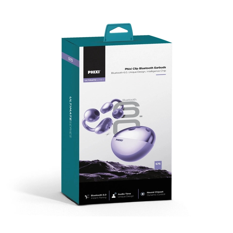PHIXI ULTIMATE S75 KLİPSLİ BLUETOOTH 6.0 KABLOSUZ KULAKLIK