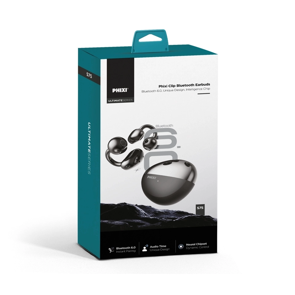 PHIXI ULTIMATE S75 KLİPSLİ BLUETOOTH 6.0 KABLOSUZ KULAKLIK