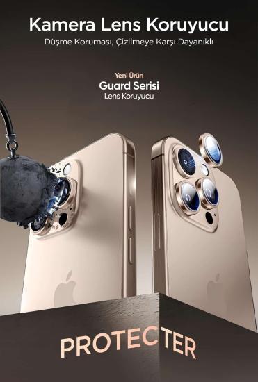 iPhone 15 Pro / 15 Promax GUARD PREMİUM KAMERA LENS KORUYUCU