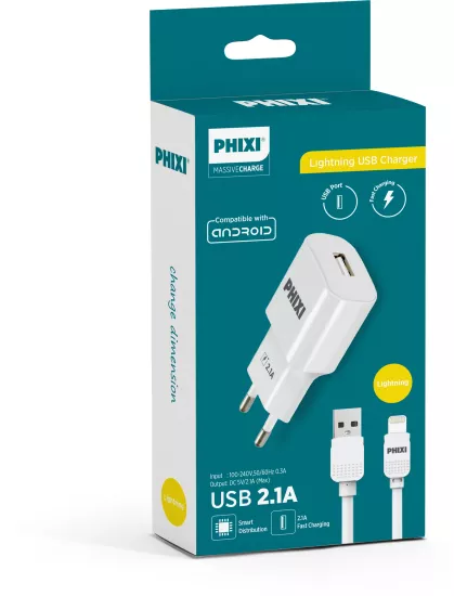 PHİXİ PCH211L 2.1A LİGHTNİNG ŞARJ SETİ