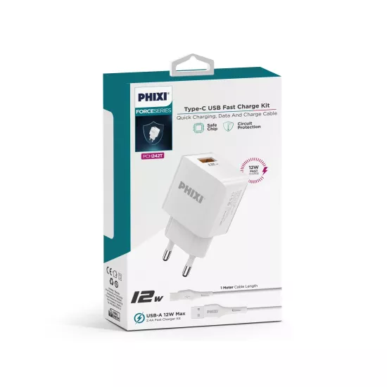 PHİXİ PCH242T 2.4A 12W TYPE-C ŞARJ SETİ