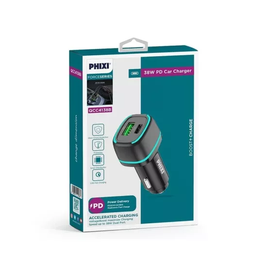 PHİXİ QCC4138B 3.0A PD/USB ARAÇ ŞARJ ADAPTÖR