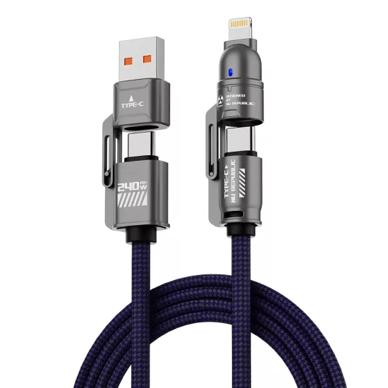 PHİXİ UPD4180 240W 4İN1 USB-A+USB-C TO USB-C+LİGHTNİNG KABLO