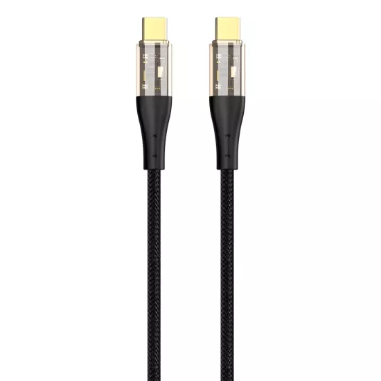 PHİXİ FORCE CB421T 60W ŞEFFAF METAL UÇ TYPE-C TO TYPE-C KABLO