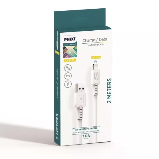 PHİXİ CB437L 2MT. 3.0A LİGHTNİNG USB KABLO