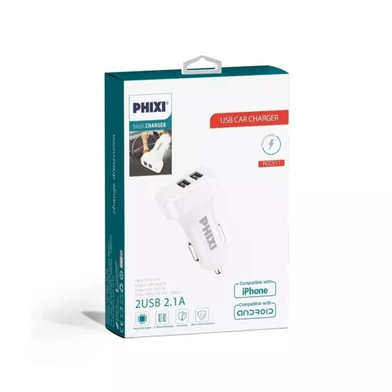 PHİXİ PCC511 2.1A USB/USB ARAÇ ŞARJ ADAPTÖR