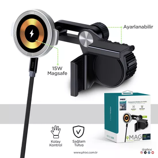 PHİXİ M16 MAGSAFE ARAÇ ŞARJ & TUTUCU