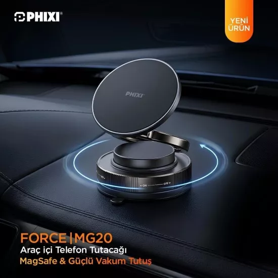 PHİXİ MG20 MAGGRİP VAKUMLU MAGSAFE ARAÇ TUTUCU