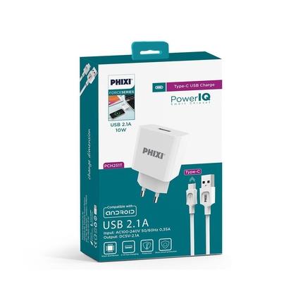 QCH251T Type-C USB Power IQ 10W / 2.1A Kablolu Şarj Cihazı