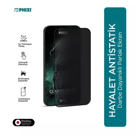 PHİXİ SAMSUNG EAGLE PRİVACY (HAYALET) ANTİ-STATİC CAM EKRAN KORUMA