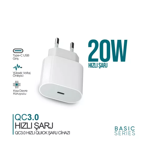 PHİXİ BASİC QCH220 20W ŞARJ CİHAZI