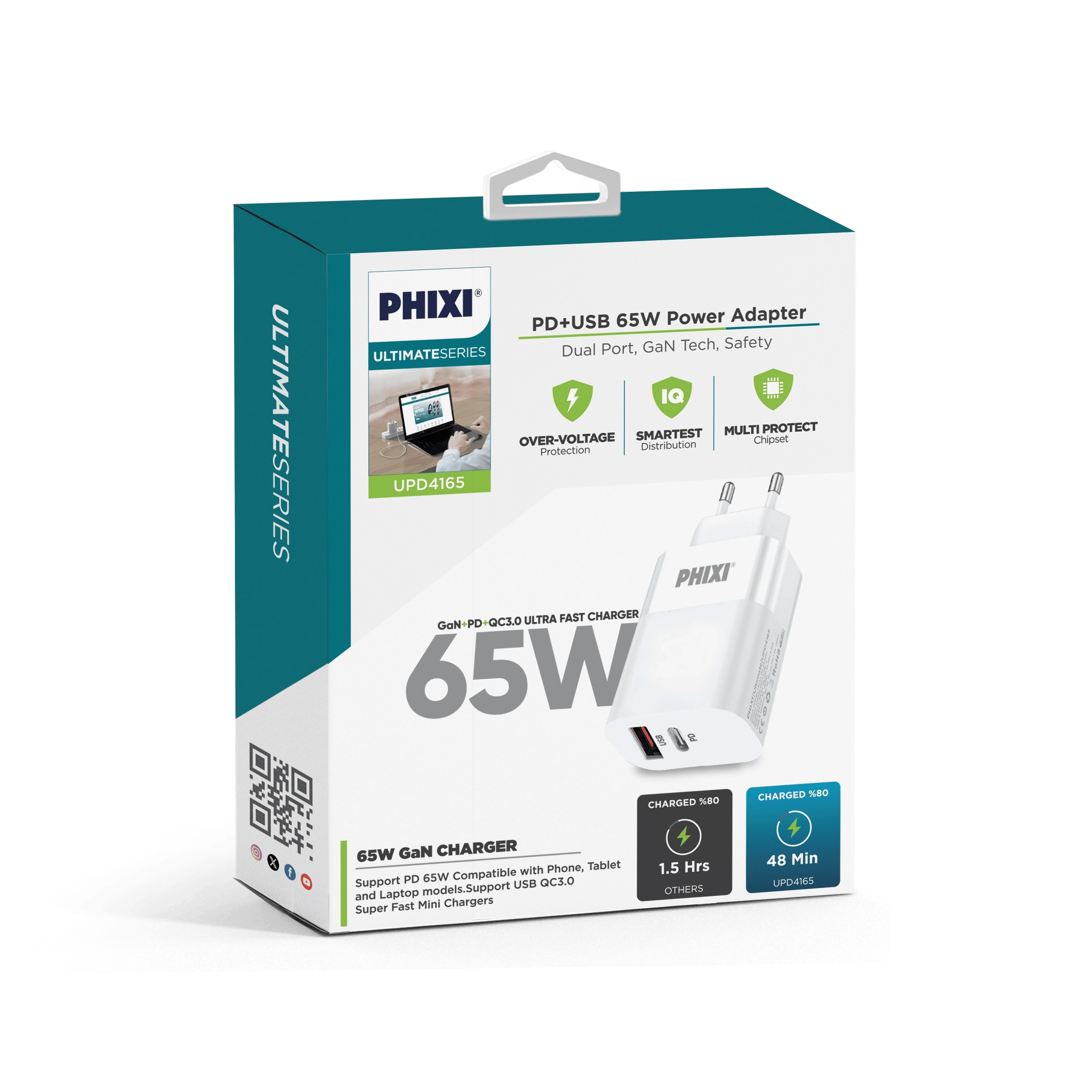 PHİXİ UPD4165 PD+USB 65W POWER ADAPTER